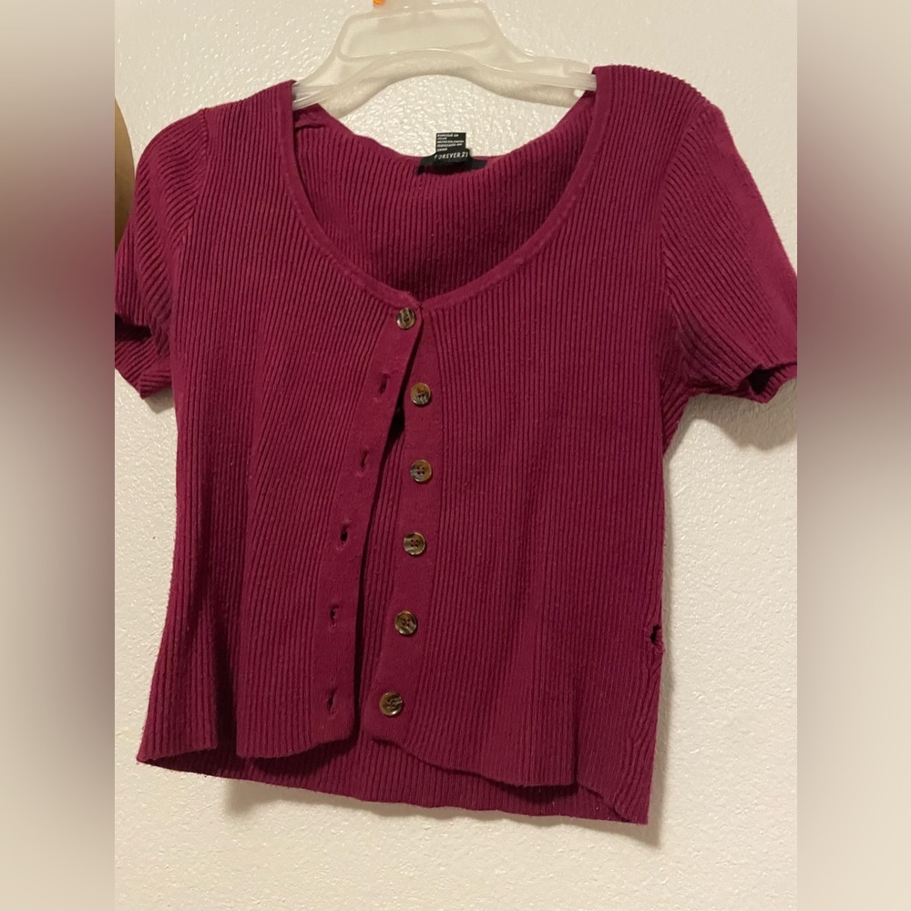 Magenta button up